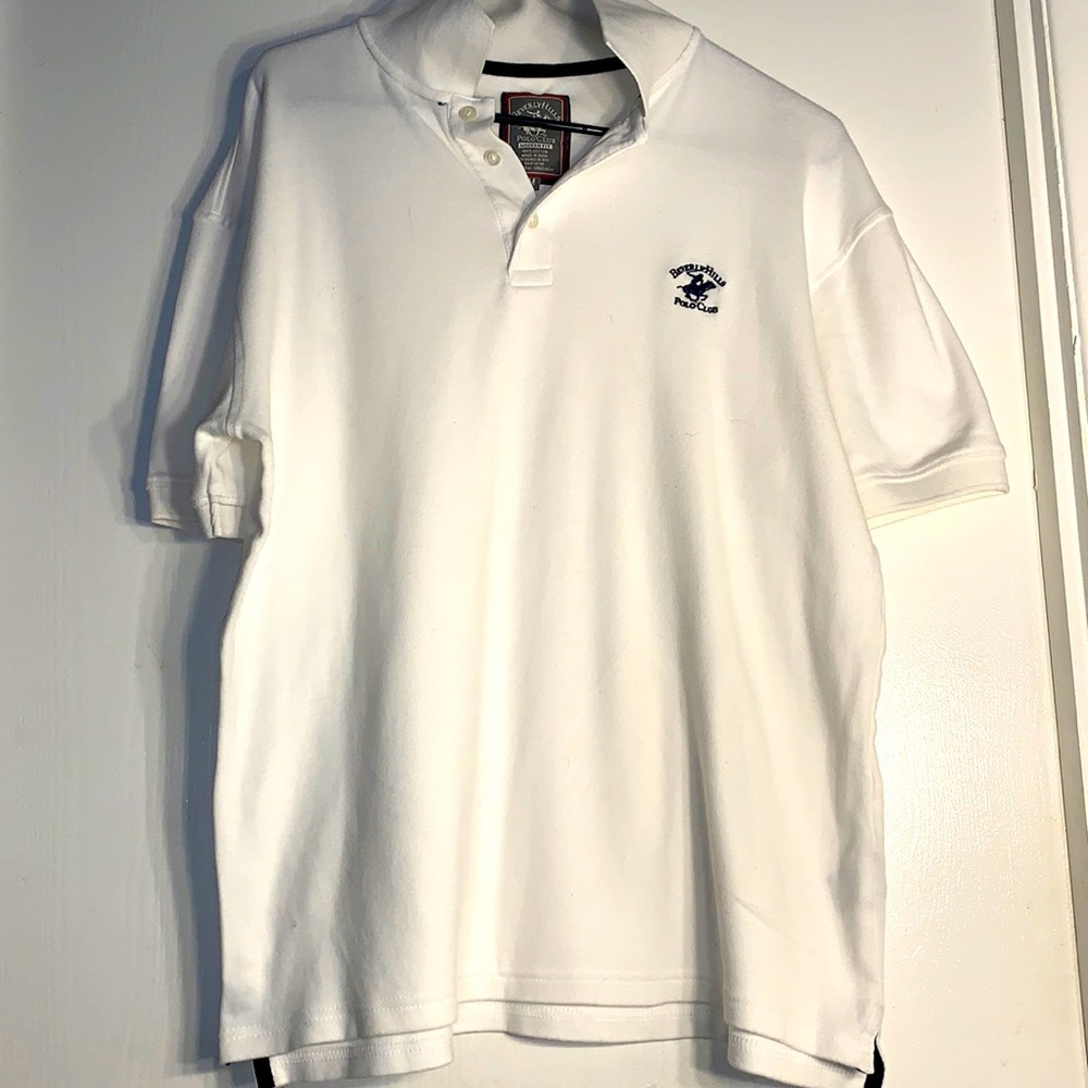 Beverly Hills Polo Cub Modern Fit White Polo Shirt Men’s Size Medium